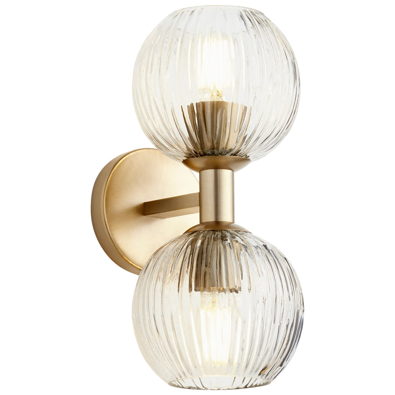 Quorum Home Cyan - 10961 - Two Light Wall Mount - Aged Brass