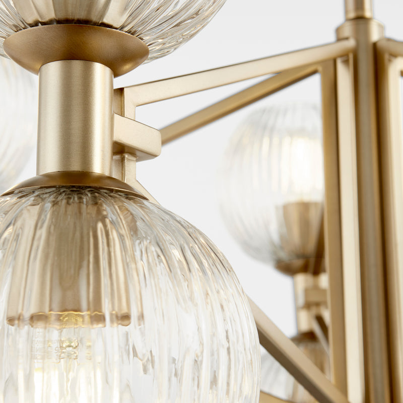 Quorum Home Cyan - 10962 - Ten Light Chandelier - Aged Brass