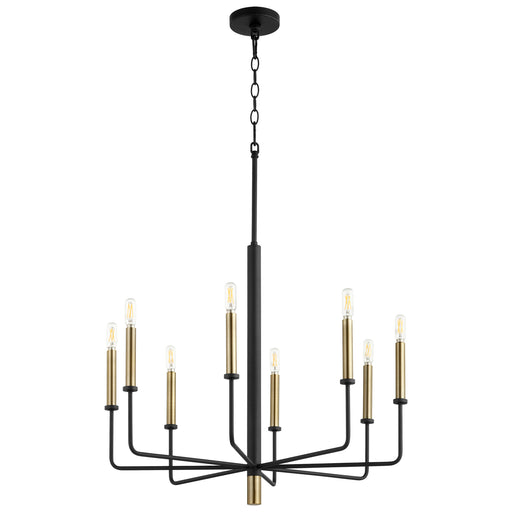 Quorum Home Cyan - 10967 - Eight Light Chandelier - Noir / Aged Brass