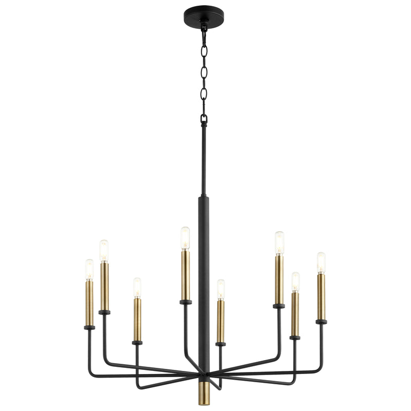 Quorum Home Cyan - 10967 - Eight Light Chandelier - Noir / Aged Brass