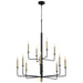Quorum Home Cyan - 10968 - 12 Light Chandelier - Noir / Aged Brass