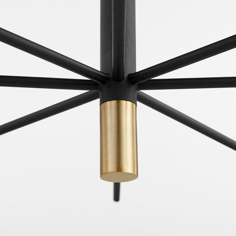 Quorum Home Cyan - 10968 - 12 Light Chandelier - Noir / Aged Brass