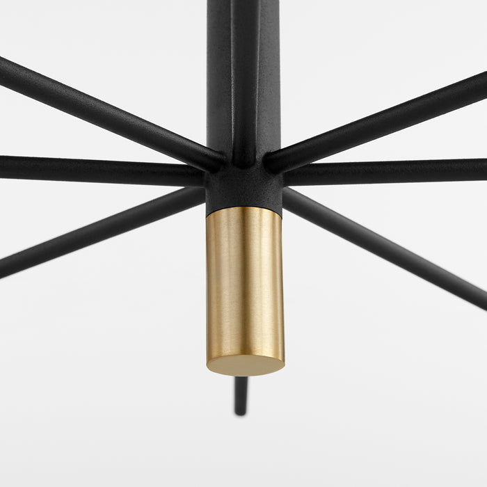 Quorum Home Cyan - 10968 - 12 Light Chandelier - Noir / Aged Brass