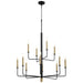 Quorum Home Cyan - 10968 - 12 Light Chandelier - Noir / Aged Brass