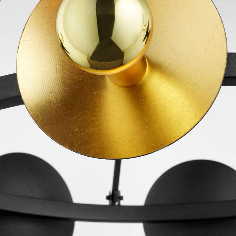 Quorum Home Cyan - 10980 - Eight Light Chandelier - Noir And Gold Leaf