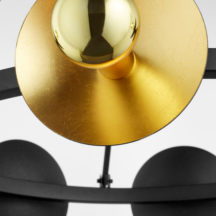 Quorum Home Cyan - 10980 - Eight Light Chandelier - Noir And Gold Leaf