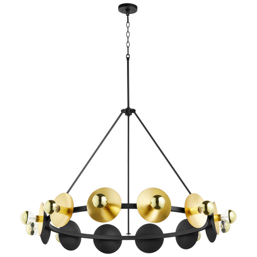 Quorum Home Cyan - 10981 - 12 Light Chandelier - Noir And Gold Leaf
