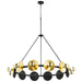Quorum Home Cyan - 10981 - 12 Light Chandelier - Noir And Gold Leaf