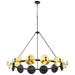 Quorum Home Cyan - 10981 - 12 Light Chandelier - Noir And Gold Leaf