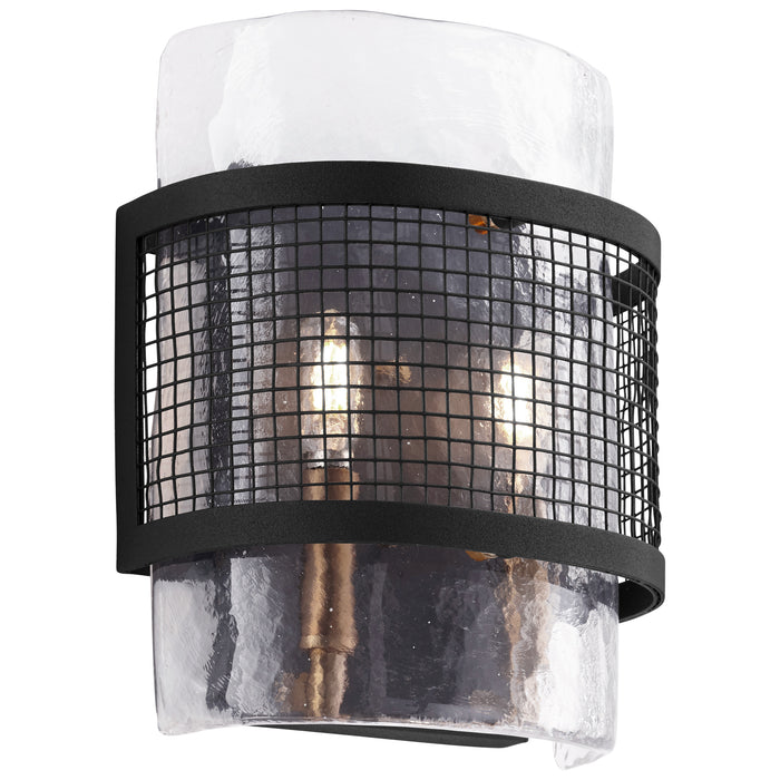 Quorum Home Cyan - 11116 - Two Light Wall Mount - Noir / Aged Brass