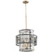 Quorum Home Cyan - 11117 - Four Light Chandelier - Noir / Aged Brass