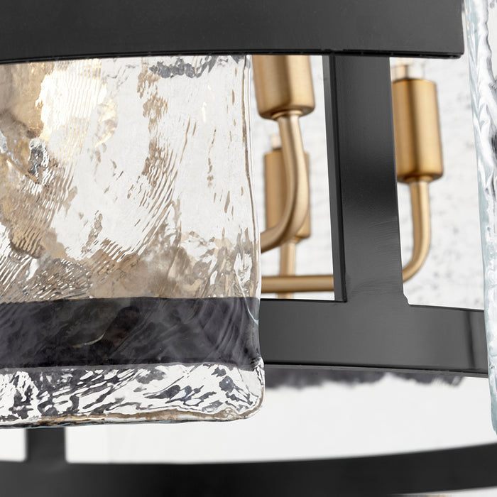 Quorum Home Cyan - 11118 - Six Light Chandelier - Noir / Aged Brass