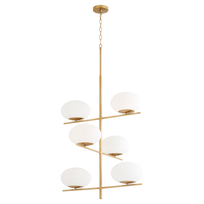 Quorum Home Cyan - 11272 - Six Light Chandelier - Aged Brass