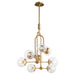 Quorum Home Cyan - 11387 - Eight Light Pendant - Aged Brass