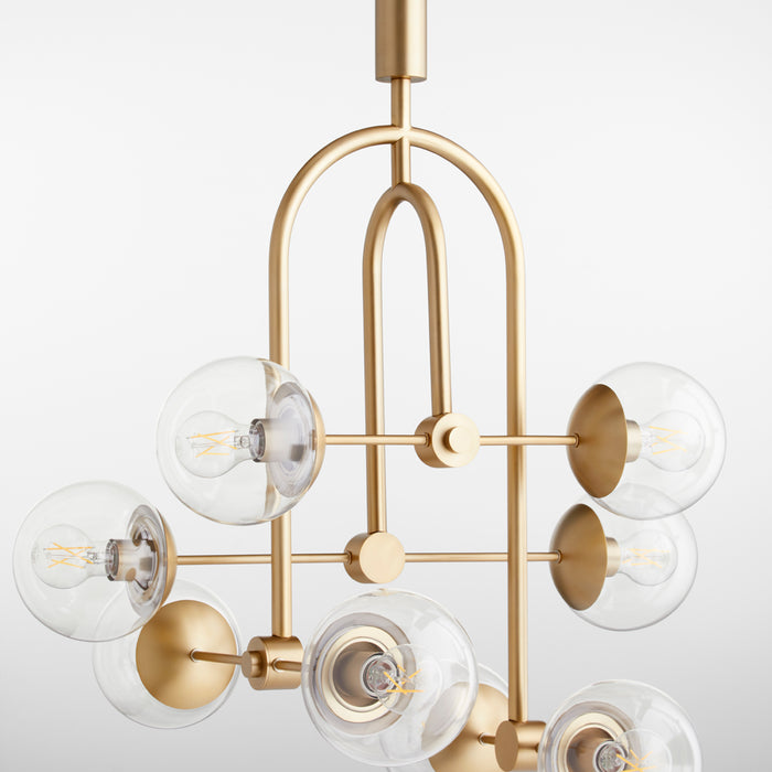 Quorum Home Cyan - 11387 - Eight Light Pendant - Aged Brass