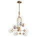Quorum Home Cyan - 11387 - Eight Light Pendant - Aged Brass