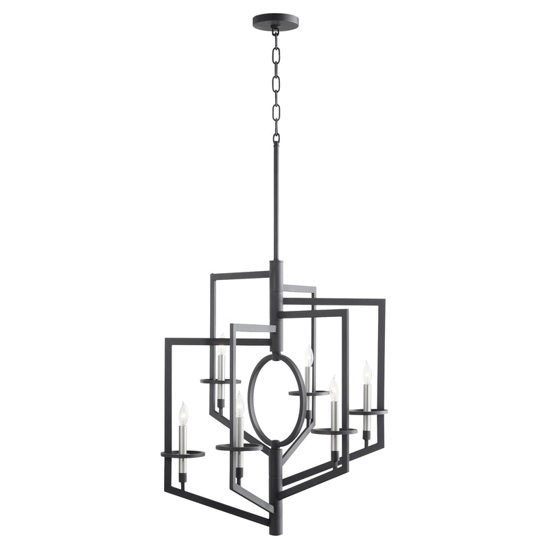 Quorum Home Cyan - 11389 - Six Light Chandelier - Noir