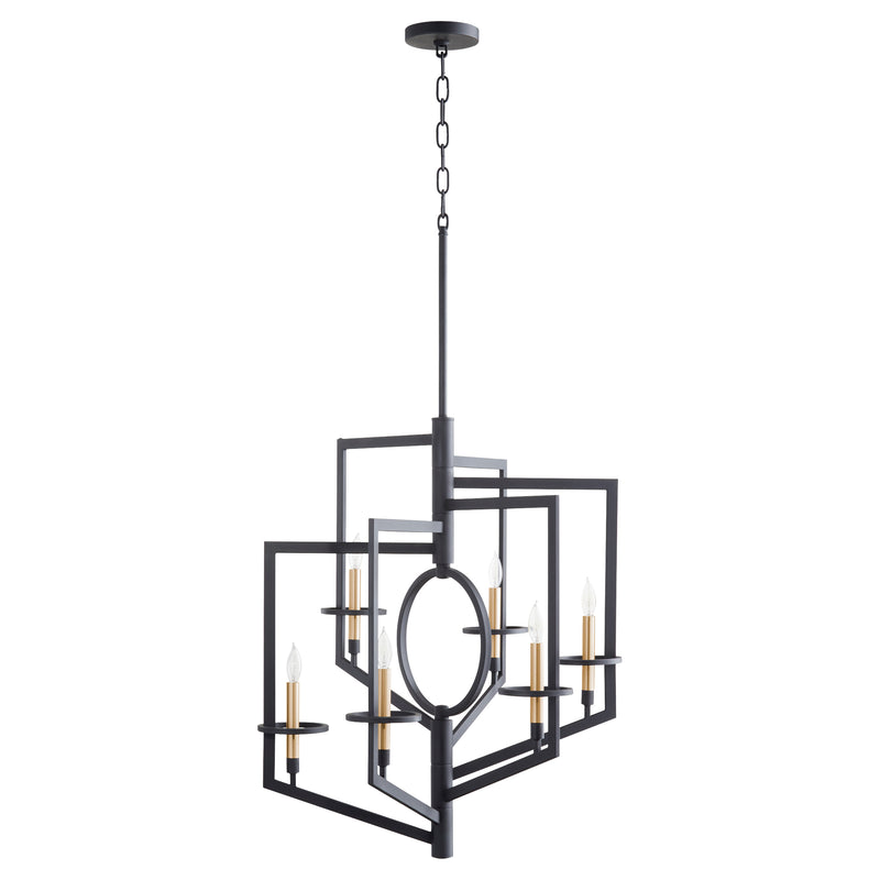 Quorum Home Cyan - 11389 - Six Light Chandelier - Noir