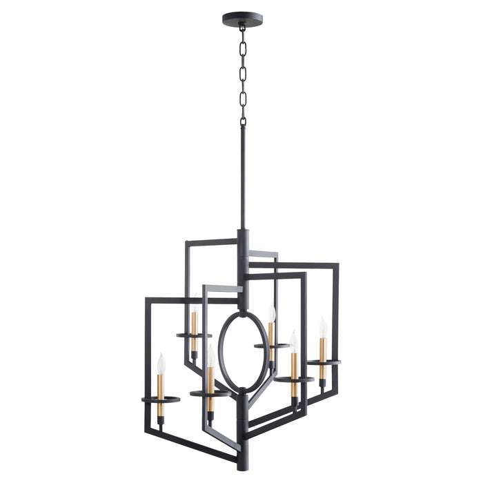 Quorum Home Cyan - 11389 - Six Light Chandelier - Noir