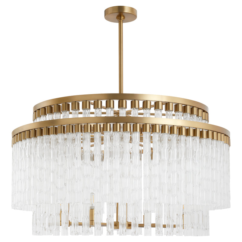 Quorum Home Cyan - 11628 - 12 Light Chandelier - Aged Brass