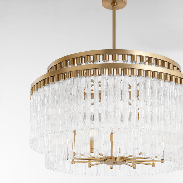 Quorum Home Cyan - 11628 - 12 Light Chandelier - Aged Brass