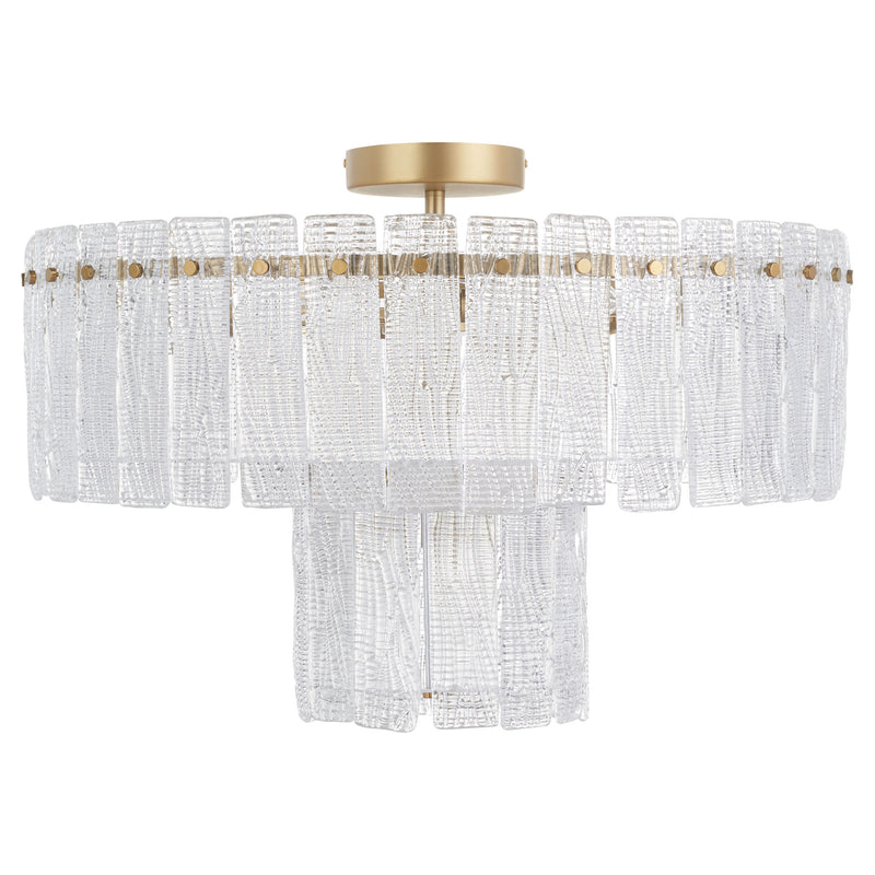 Quorum Home Cyan - 11630 - Seven Light Ceiling Mount - Aged Brass