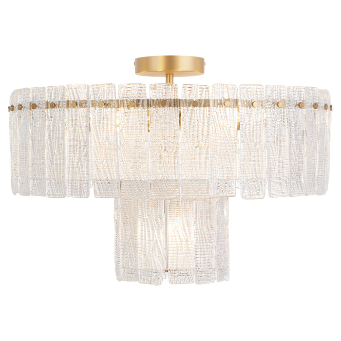 Quorum Home Cyan - 11630 - Seven Light Ceiling Mount - Aged Brass