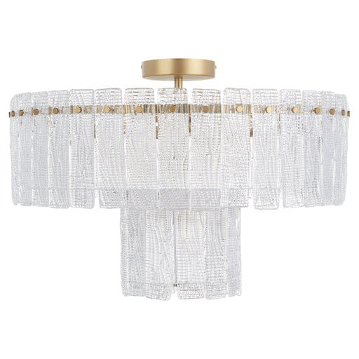 Quorum Home Cyan - 11630 - Seven Light Ceiling Mount - Aged Brass