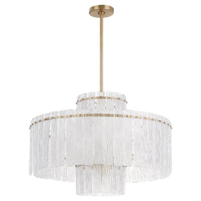 Quorum Home Cyan - 11631 - Nine Light Chandelier - Aged Brass