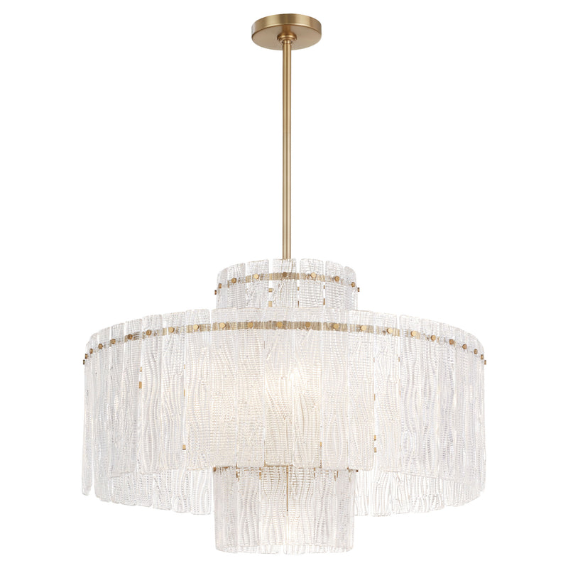 Quorum Home Cyan - 11631 - Nine Light Chandelier - Aged Brass