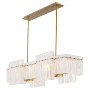Quorum Home Cyan - 11632 - Eight Light Linear Pendant - Aged Brass