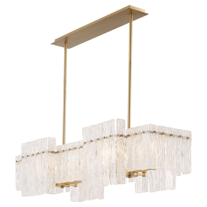 Quorum Home Cyan - 11632 - Eight Light Linear Pendant - Aged Brass