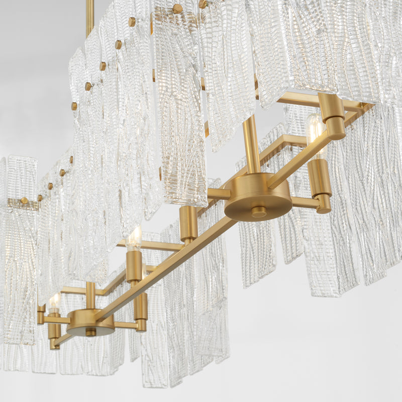 Quorum Home Cyan - 11632 - Eight Light Linear Pendant - Aged Brass