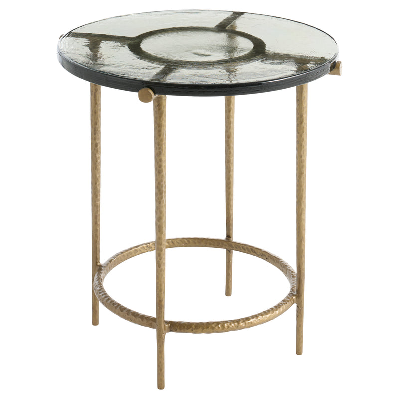 Laguna End Table | Clear | Antique Brass