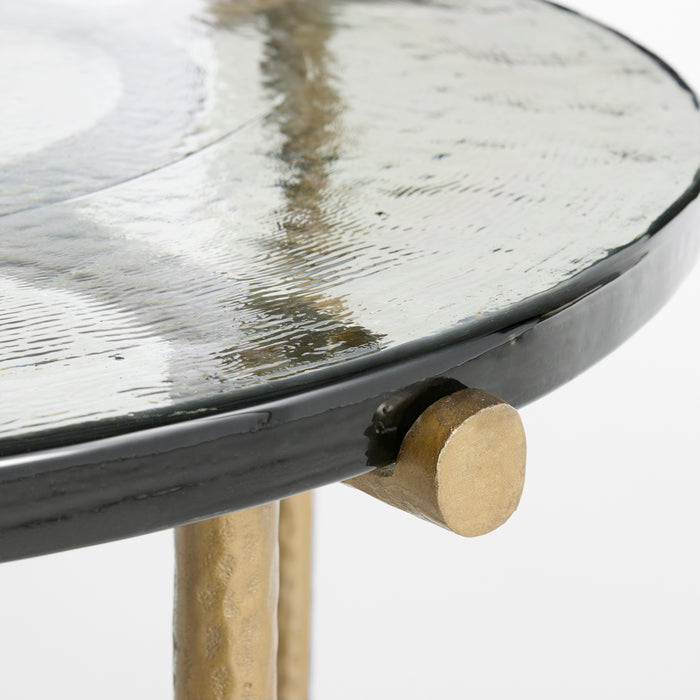 Laguna End Table | Clear | Antique Brass
