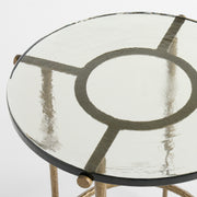 Laguna End Table | Clear | Antique Brass