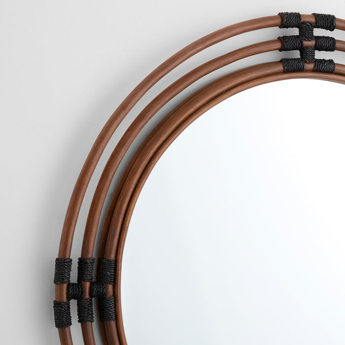 Concentrico Mirror | Smoke Rattan | Black