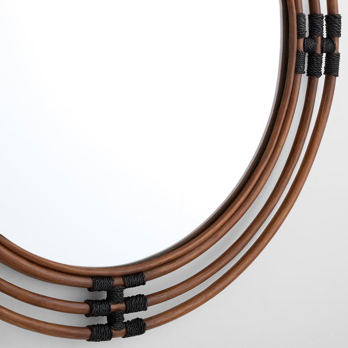 Concentrico Mirror | Smoke Rattan | Black