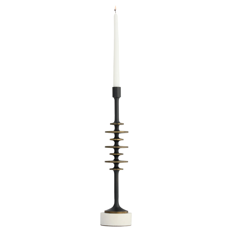 Barcelo Candleholder | Antique Bronze | White | Brass - Large