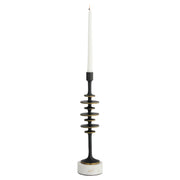 Barcelo Candleholder | Antique Bronze | White | Brass - Medium