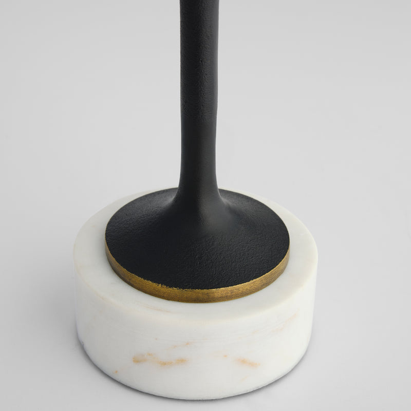 Barcelo Candleholder | Antique Bronze | White | Brass - Medium