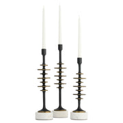 Barcelo Candleholder | Antique Bronze | White | Brass - Medium