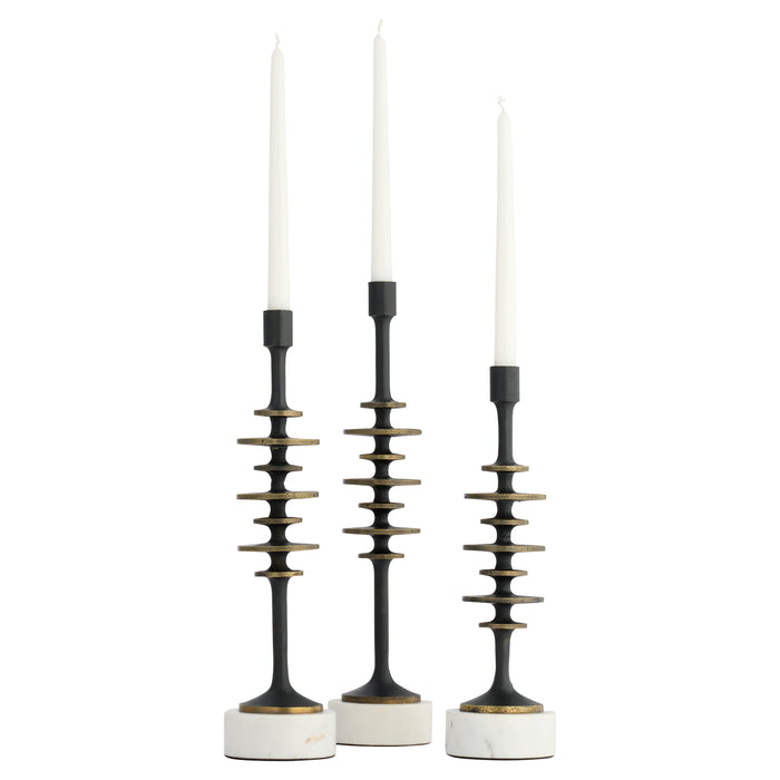 Barcelo Candleholder | Antique Bronze | White | Brass - Small