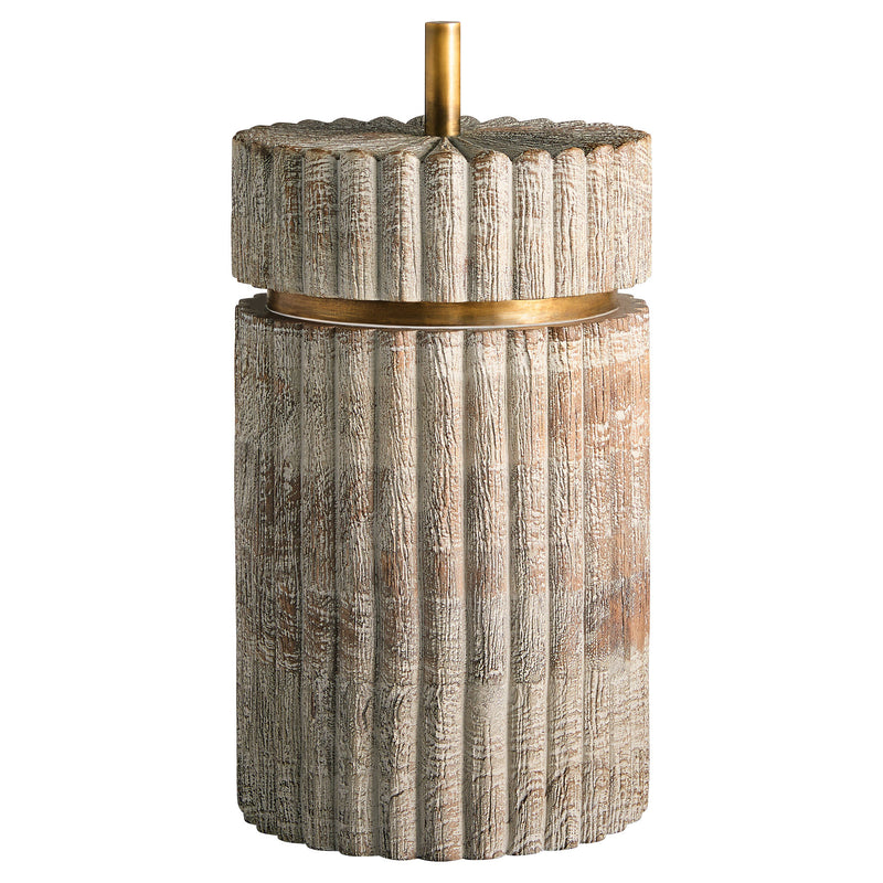 Zucca Box Designed by J Kent Martin | Distressed Taupe | Brass - Tall