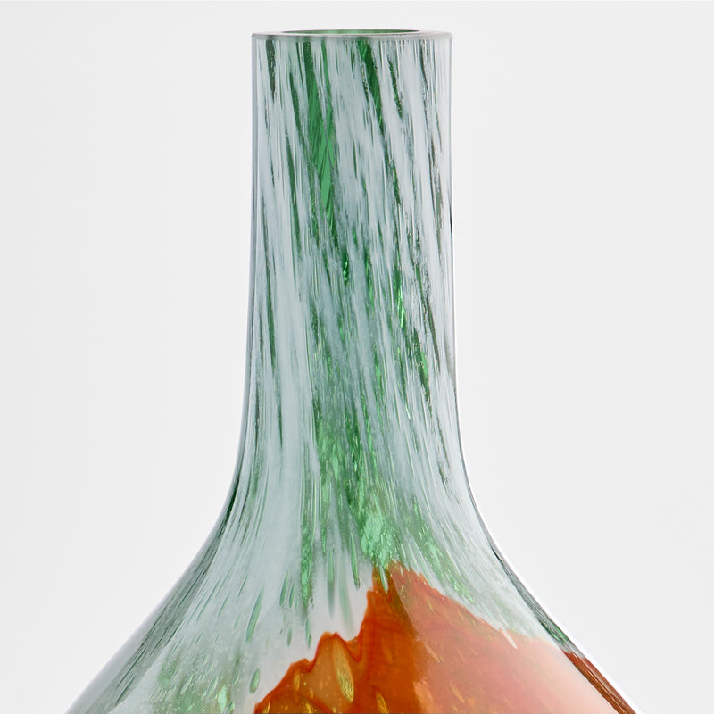 Pacaya Bottle Vase | Grey | Orange - Medium