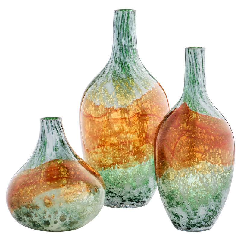 Pacaya Bottle Vase | Grey | Orange - Medium