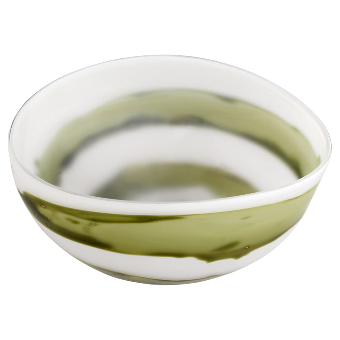 Denali Bowl | Iridescent White | Green