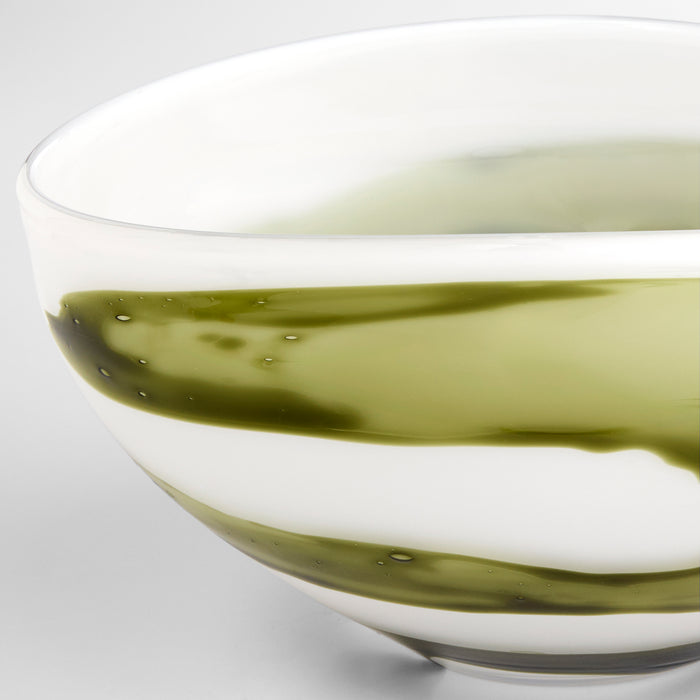 Denali Bowl | Iridescent White | Green