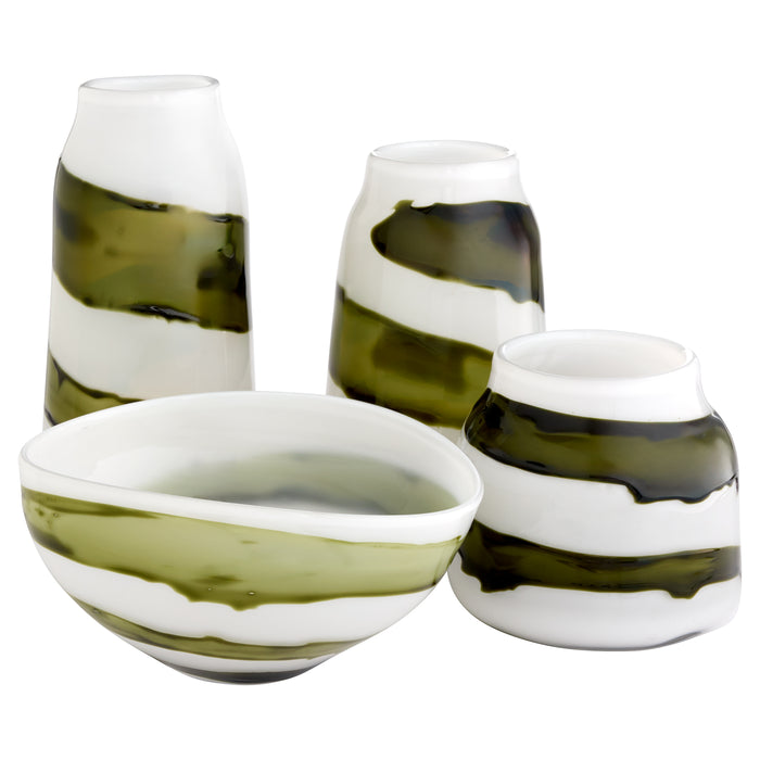 Denali Bowl | Iridescent White | Green
