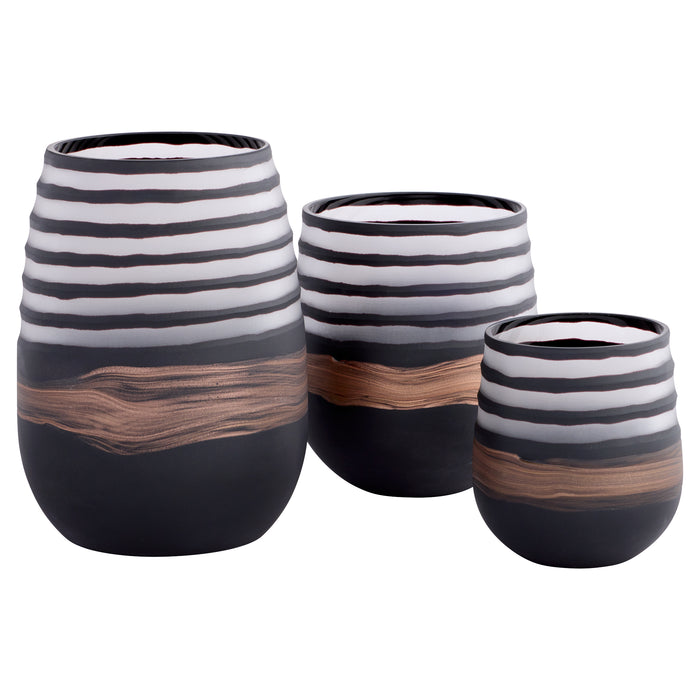 Midnight Road Vase | Black | Copper - Medium